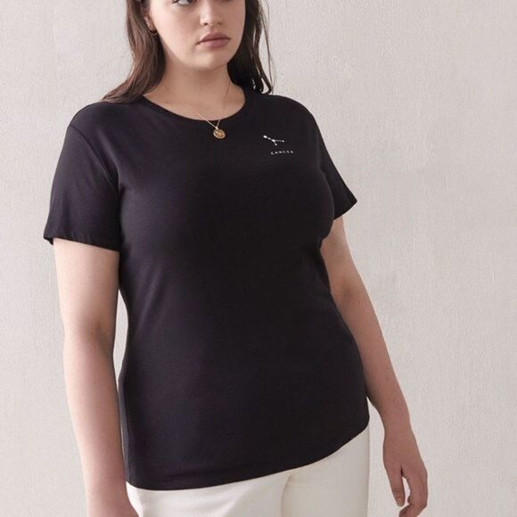 ADDITION Elle plus size 1X Black CANCER Zodiac t-shirt - Picture 1 of 7